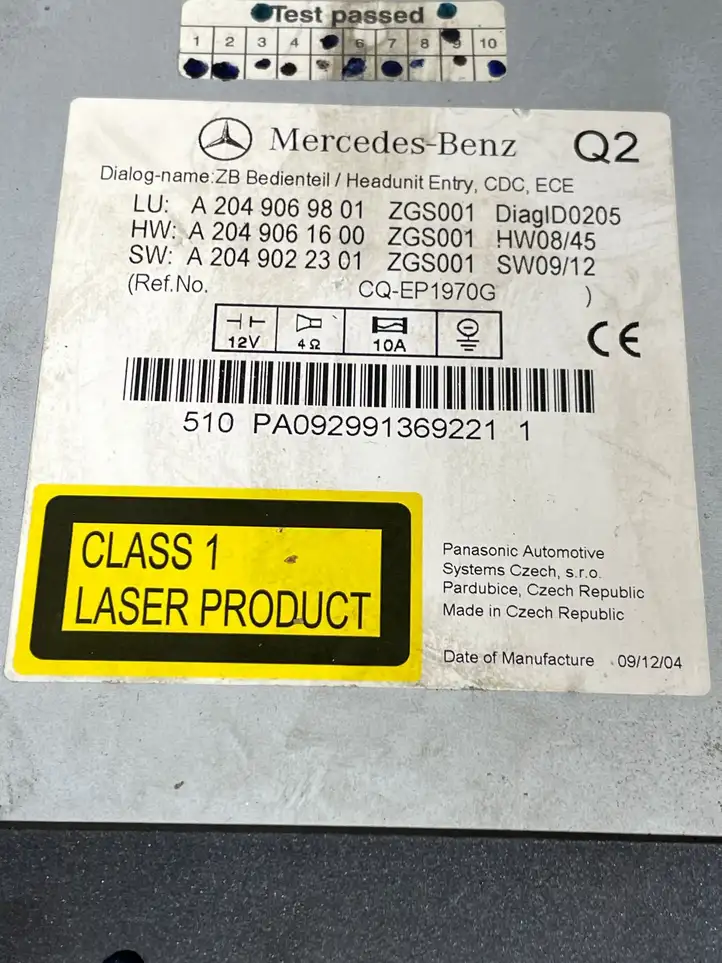 Mercedes-Benz C W204 (2007 - 2014) A2049022301 Магнитола / мультимедийная система — фото 4