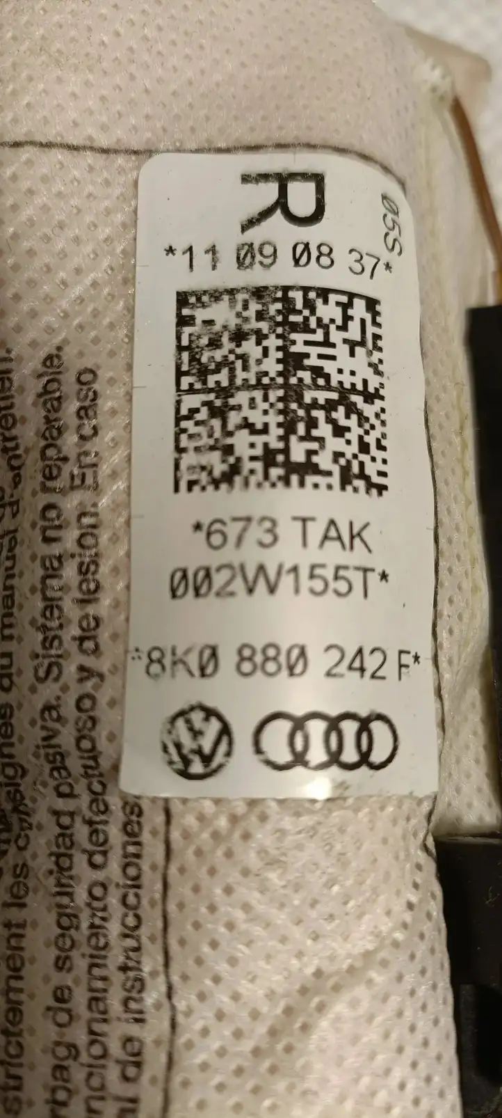 Audi A4 S4 B8 8K (2007 - 2011) 8K0880242F Переднее сиденье пассажира — фото 4