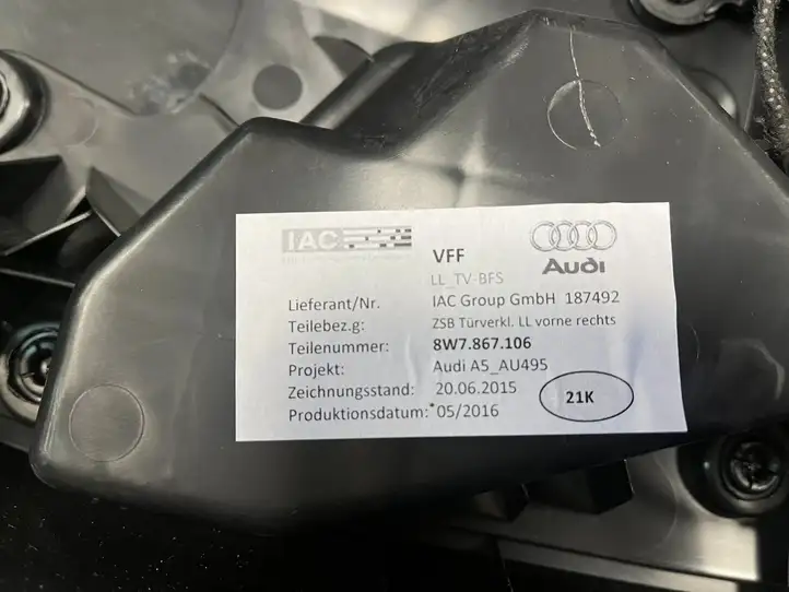 Audi A5 (2016 - ) 8W6867134 Обшивка передней двери — фото 2