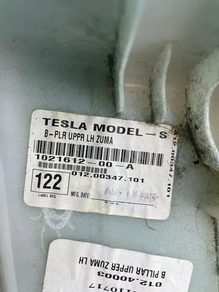 Tesla Model S (2012 - 2016) 102161200A Верхняя обшивка стойки B — фото 6