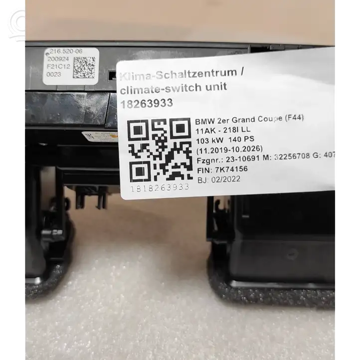 BMW 2 F44 (2019 - ) 4A0EDE8 Блок управления климат-контролем — фото 2
