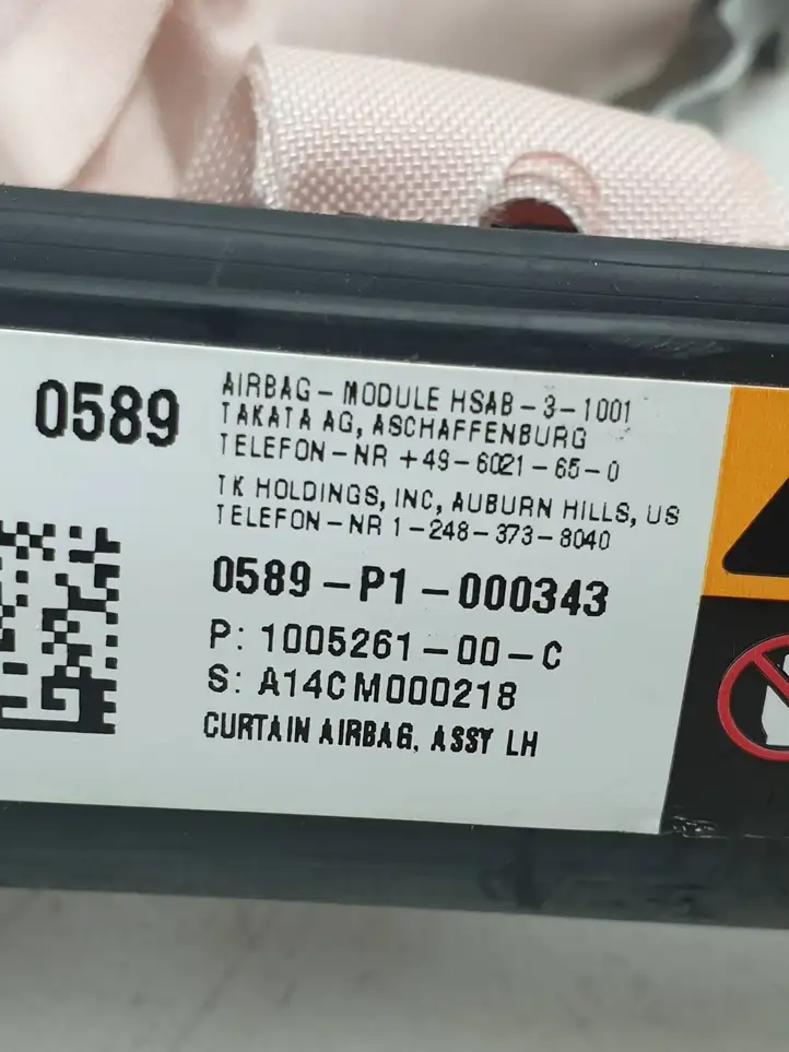 Tesla Model S (2012 - 2016) A1CCM000218 Боковая подушка безопасности шторка — фото 3