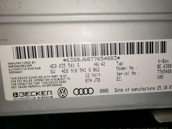Audi Q7 4L (2005 - 2009) 4E0035541S Магнитола / мультимедийная система — фото 4