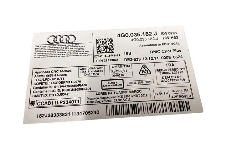 Audi A6 C7 (2011 - 2014) 4G0035182J Магнитола / мультимедийная система — фото 8