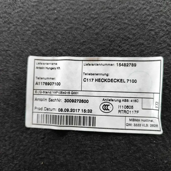 Mercedes-Benz CLA C117,X117,W117 (2013 - 2019) A1176907100 Обшивка багажника — фото 6