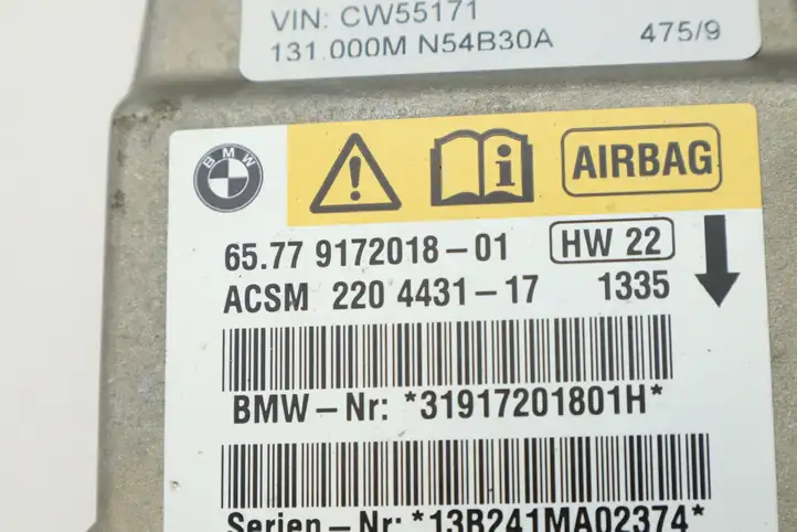BMW 5 E60 E61 (2004 - 2010) 9172018 Блок управления SRS — фото 3