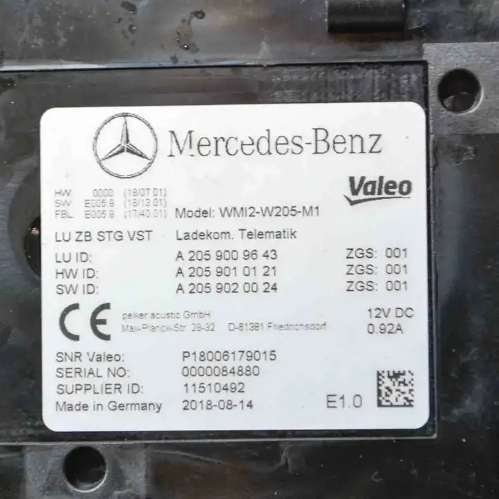 Mercedes-Benz C W205 (2014 - 2021) A2059010121 Bluetooth модуль — фото 6