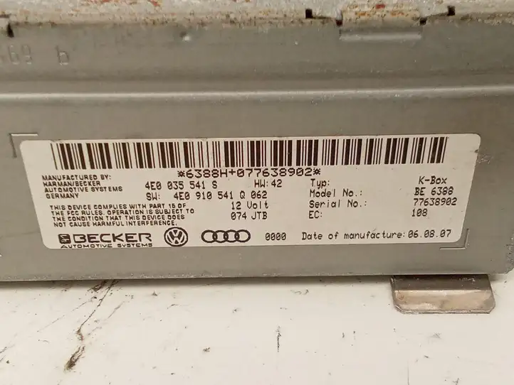 Audi Q7 4L (2005 - 2009) 4E0035541S Магнитола / мультимедийная система — фото 2