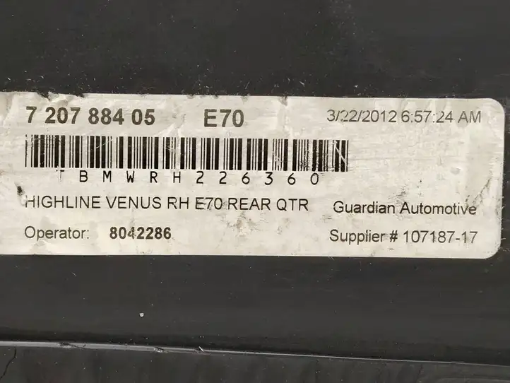 BMW X5 E70 (2006 - 2013) 7207884 Заднее боковое стекло — фото 4