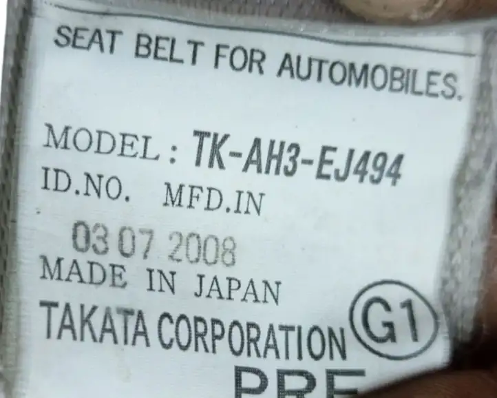 Honda Accord (2008 - 2016) J0R2U201E00 Передний ремень безопасности — фото 8