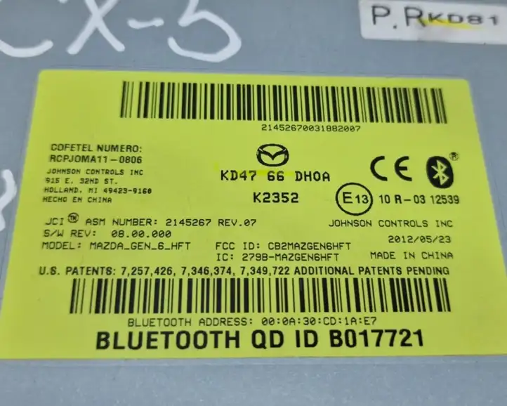 Mazda CX-5 (2011 - 2015) KD4766DH0A Bluetooth модуль — фото 6