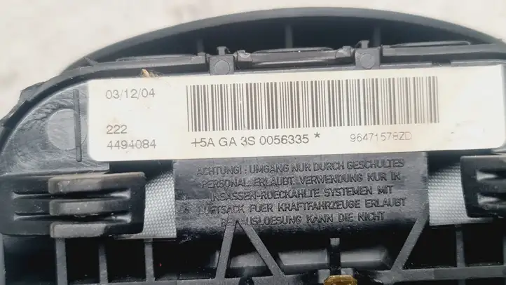 Citroen C4 (2004 - 2008) 96471578ZD Подушка безопасности руля — фото 2