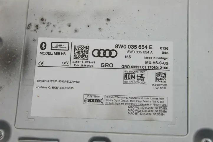 Audi A4 S4 B9 (2015 - 2019) 8W0035654E Контроллер мультимедийной системы — фото 3
