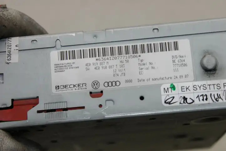 Audi A8 S8 D3 4E (2007 - 2010) 4E0919887M Навигационный привод CD/DVD — фото 4