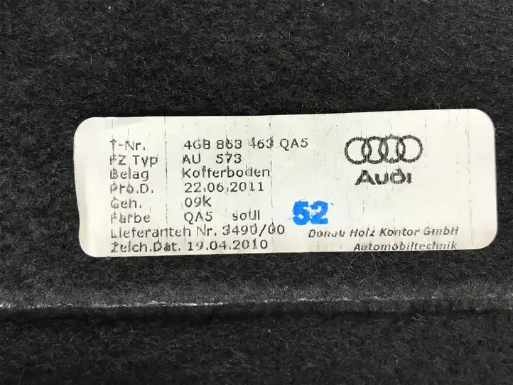 Audi A7 S7 4G (2010 - 2014) 4G8863463 Коврик багажника — фото 3
