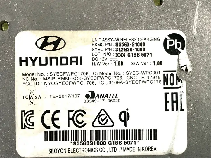 Hyundai Santa Fe (2018 - 2020) 95560S1000 Модуль беспроводной зарядки — фото 3