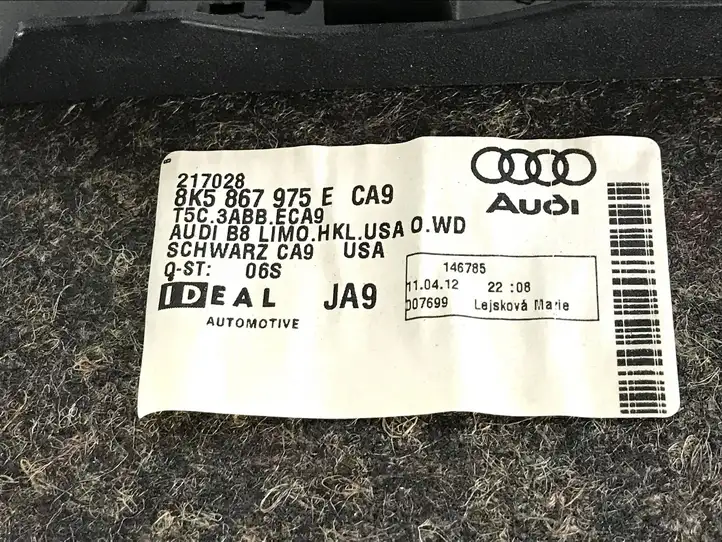 Audi A4 S4 B8 8K (2011 - 2015) 8K5867975E Обшивка багажника — фото 3