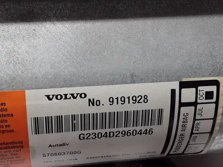 Volvo S60 (2000 - 2004) 9191928 Подушка безопасности пассажира — фото 3