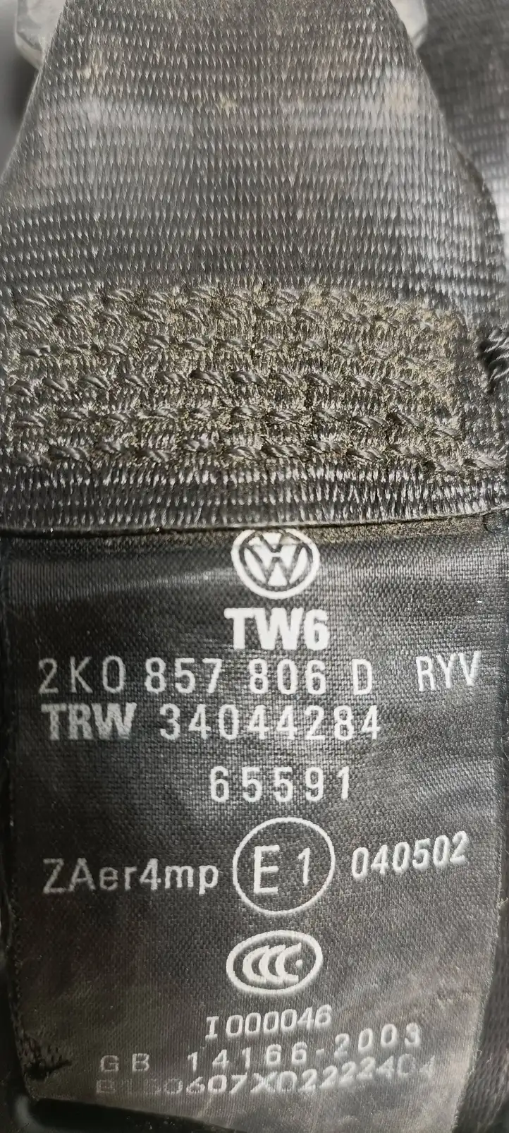 Volkswagen Caddy (2004 - 2010) 2K0857806D Передний ремень безопасности — фото 4
