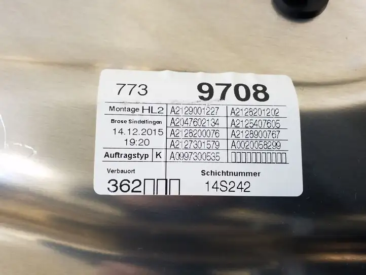 Mercedes-Benz E W212 (2009 - 2016)  A2127301779  Механизм для электрического подъема окон задней двери (без двигателя)