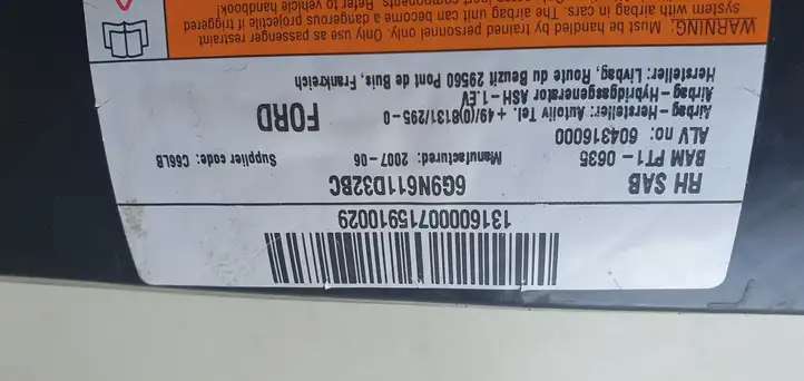 Ford S-MAX (2006 - 2010) Подушка безопасности сиденья — фото 2