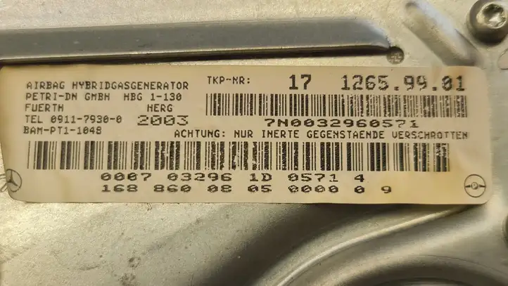 Mercedes-Benz A W168 (1997 - 2004) 1712659901 Подушка безопасности пассажира — фото 4