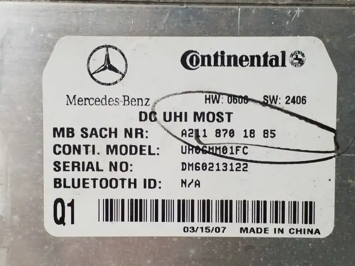 Mercedes-Benz ML W164 (2005 - 2011) A2118701885 Bluetooth модуль — фото 2