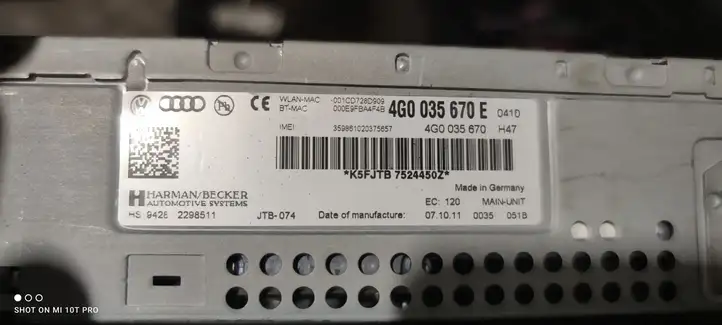 Audi A7 S7 4G (2010 - 2014) 4G0035670E Магнитола / мультимедийная система — фото 2