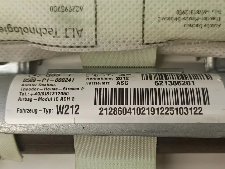 Mercedes-Benz E W212 (2009 - 2016) A123759011223505104 Боковая подушка безопасности шторка — фото 2