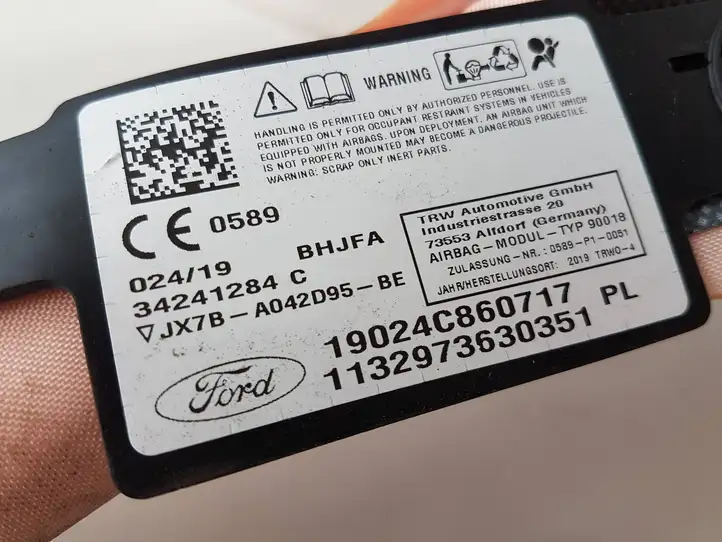 Ford Focus (2019 - ) JX7BA042D95BE Боковая подушка безопасности шторка — фото 2