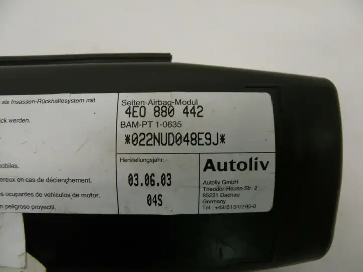 Audi A8 S8 D3 4E (2002 - 2005) 4E0880442 Подушка безопасности сиденья — фото 4