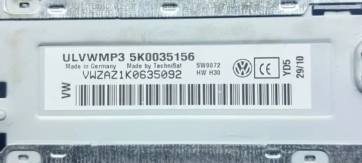 Volkswagen Touran II (2010 - 2016) 5K0035156 Магнитола / мультимедийная система — фото 2