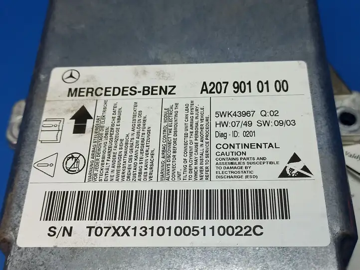 Mercedes-Benz E C207 W207 (2009 - 2017) A2079010100 Блок управления SRS — фото 9