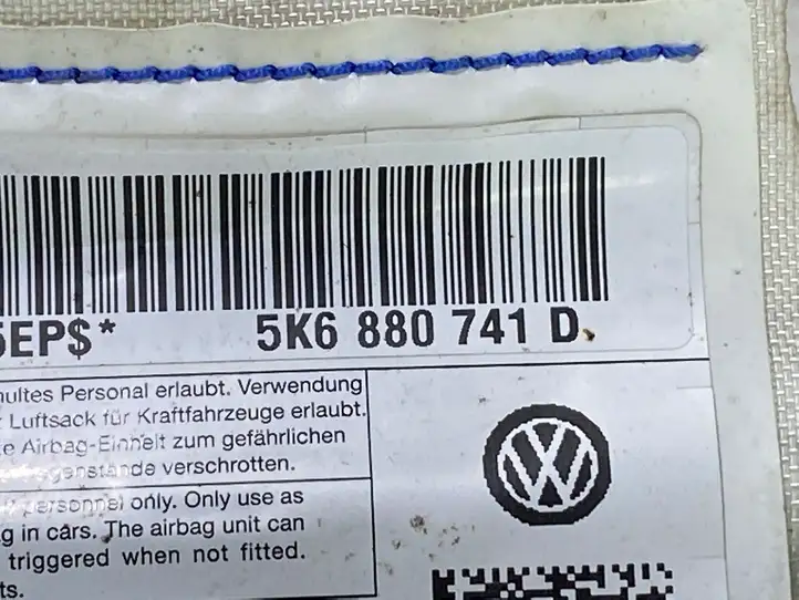 Volkswagen Golf VI (2009 - 2013) 5K6880741D Боковая подушка безопасности шторка — фото 2