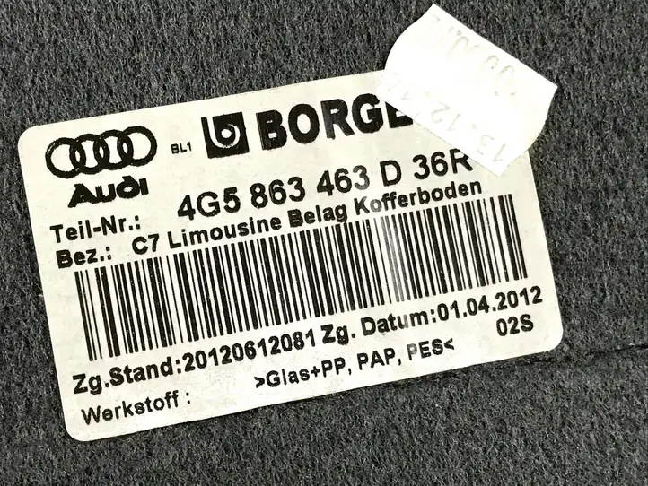 Audi A6 C7 (2011 - 2014) 4G5863463D Коврик багажника — фото 3