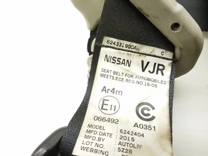 Nissan Leaf I (ZE0) (2010 - 2017) 624239501D Задний ремень безопасности — фото 4