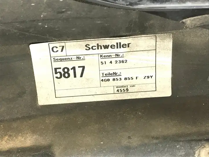 Audi A6 C7 (2011 - 2014) 4G0853855F Порог кузова — фото 7