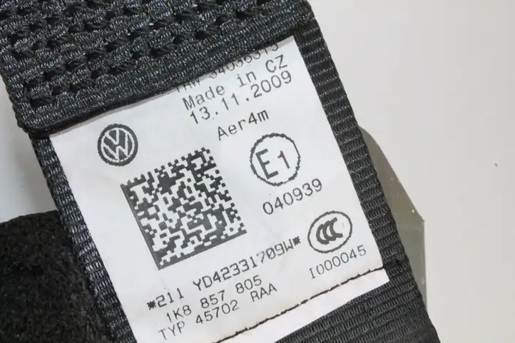 Volkswagen Scirocco (2008 - 2014) 1K8857805 Задний ремень безопасности — фото 7