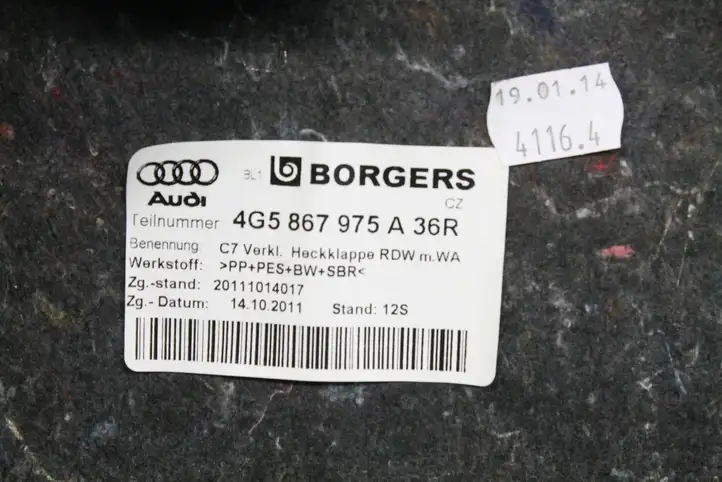 Audi A6 C7 (2011 - 2014) 4G5867975A Обшивка багажника — фото 5