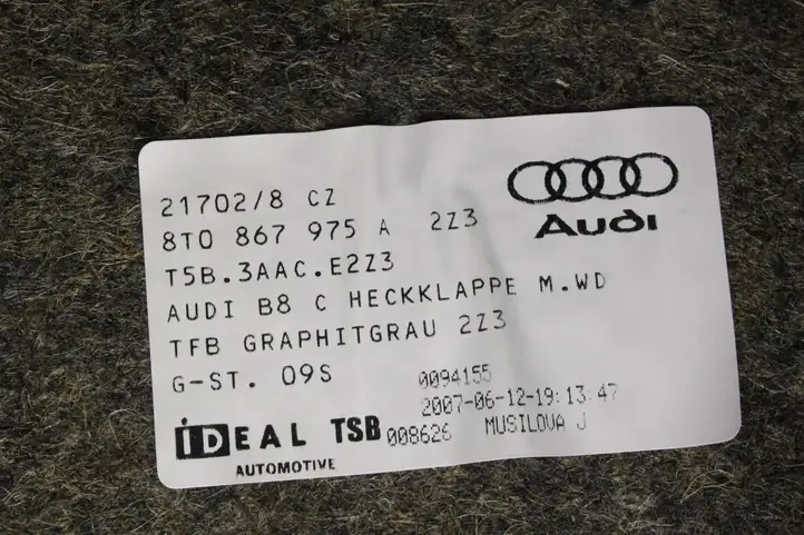 Audi A5 8T 8F (2007 - 2011) 8T0867975A Задняя боковая обшивка салона — фото 8