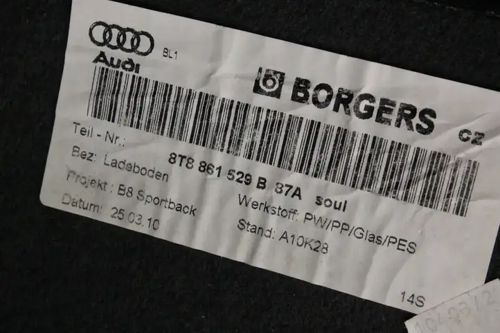 Audi A5 8T 8F (2011 - 2016) 8T8861529B Пол багажника — фото 7