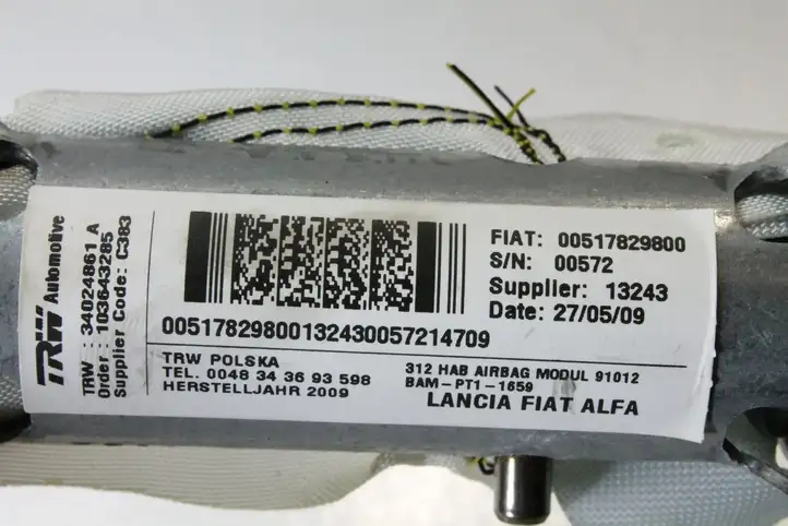 Fiat 500 (2008 - 2015) 00517829800 Боковая подушка безопасности шторка — фото 6