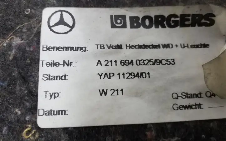 Mercedes-Benz E W211 (2002 - 2009) A2116940325 Обшивка багажника — фото 4
