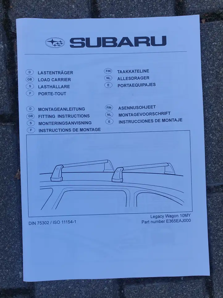 Subaru Legacy (2009 - 2013) E365EAJ000 Багажник на крыше — фото 7