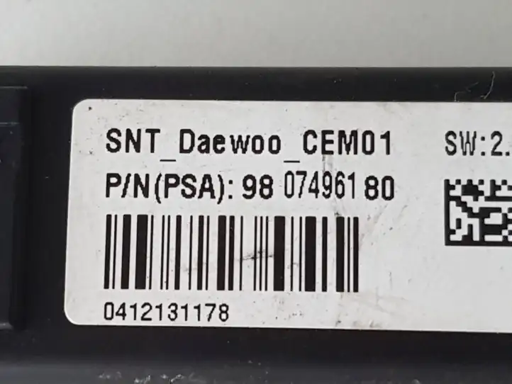 Citroen C4 (2011 - 2016) 9807496180 Включатель надувной подушки для пассажира — фото 2