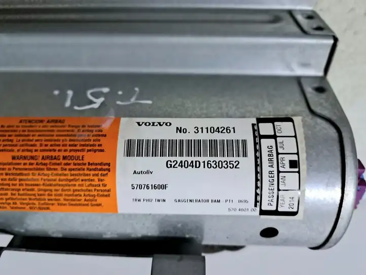 Volvo S80 (2004 - 2006) 31104261 Подушка безопасности пассажира — фото 2