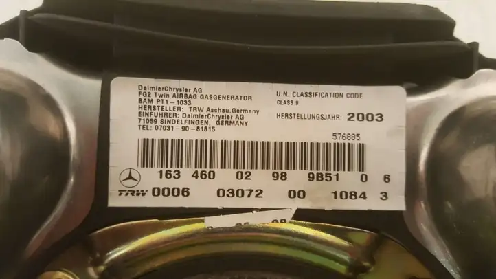 Mercedes-Benz ML W163 (1997 - 2005) 1634600298 Подушка безопасности руля — фото 6