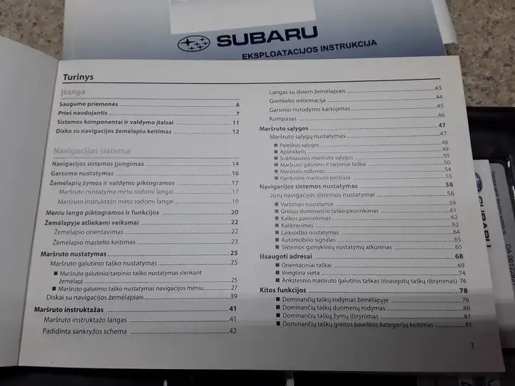 Subaru Outback (2007 - 2009) Руководство пользователя — фото 4