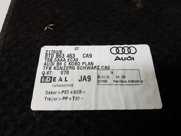 Audi A5 8T 8F (2011 - 2016) 8T0863463 Коврик багажника — фото 6