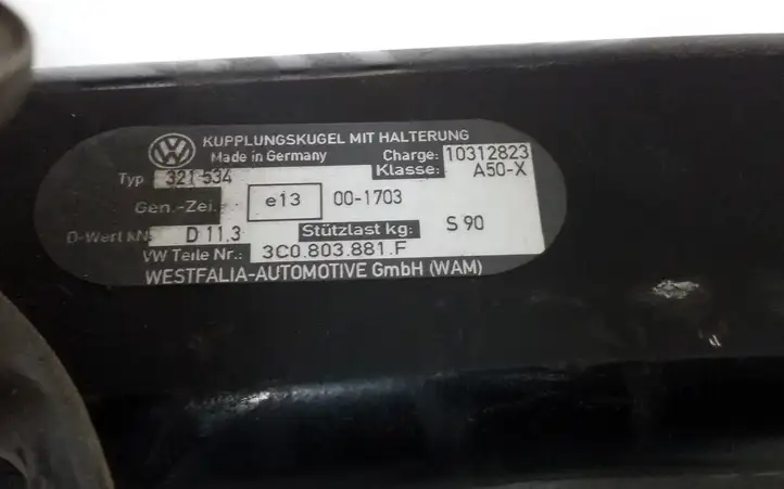 Volkswagen PASSAT B6 (2005 - 2010) 3C0803881F Комплект буксировочного крюка — фото 3